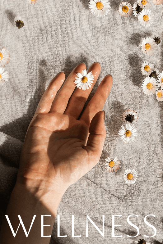 Wellness hand with flowers